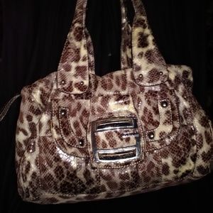 Guess faux cougar purse